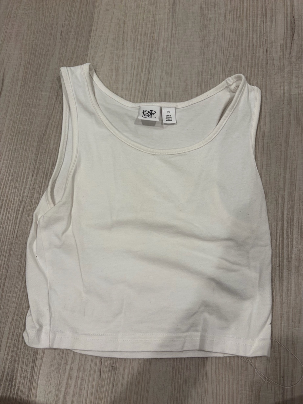 bp White Ribbed Tank Top - Women's Sleeveless Crop